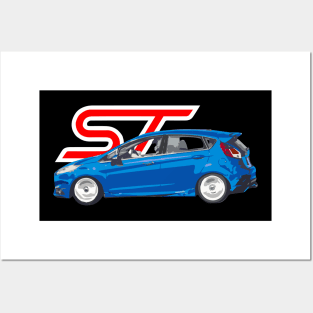 Ford Fiesta ST Custom Grabber Blue Posters and Art